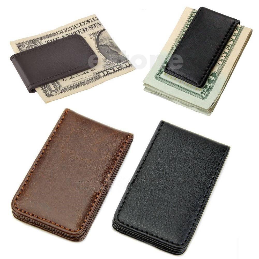 New Leather Magnetic Slim Pocket Money Clip Holder Hot Sale | Shopee ...