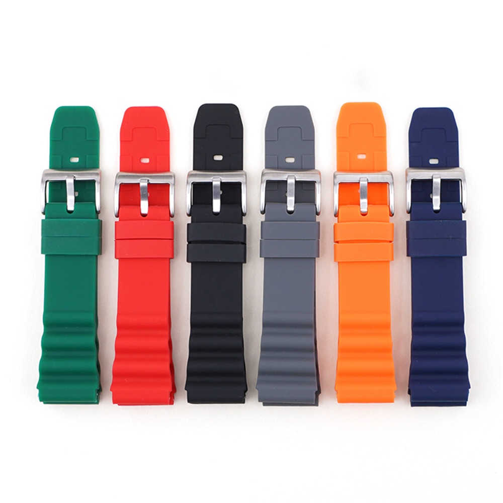 20mm 22mm Silicone Diving Watch Strap Men Sport Wrist Band Bracelet ...