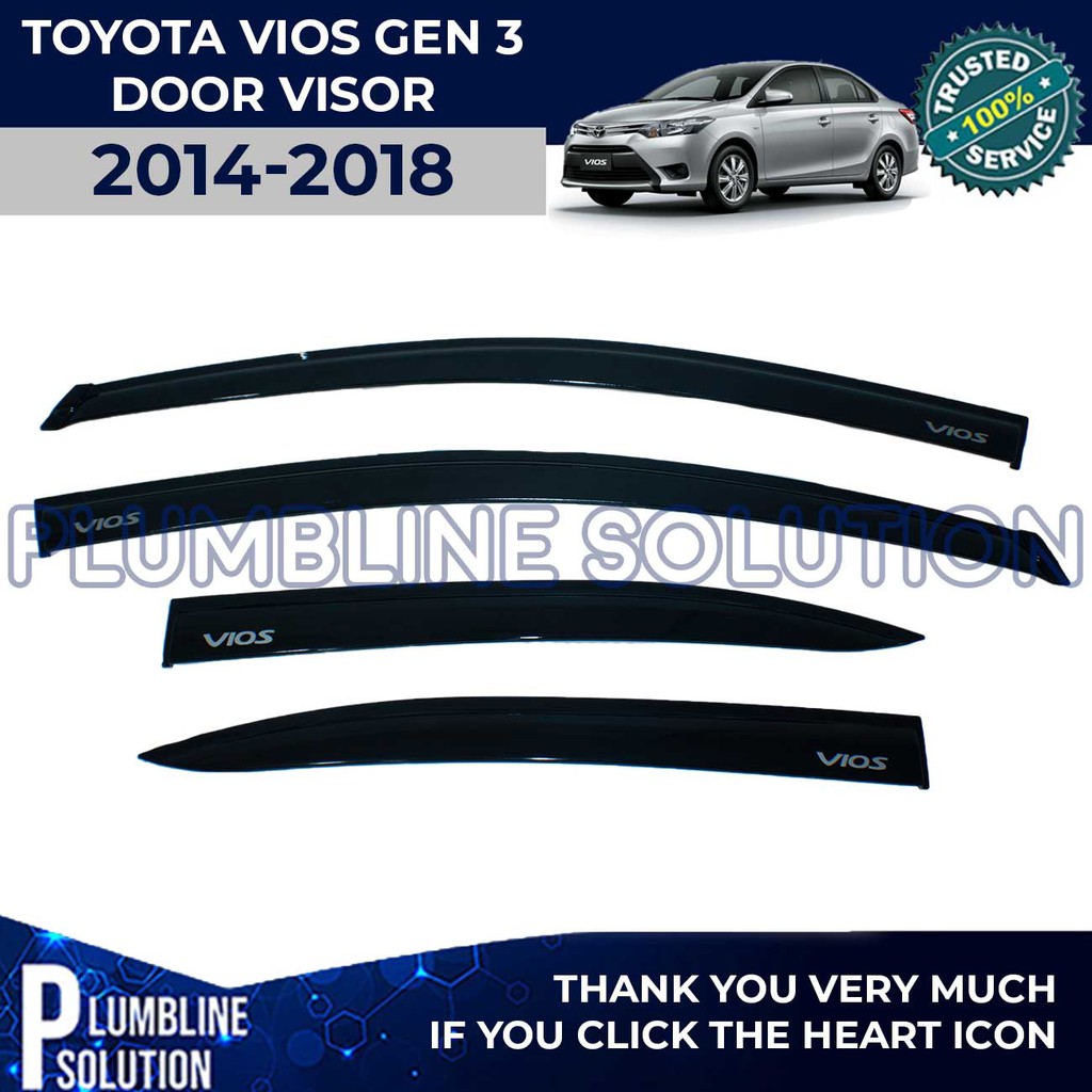 4 Option Window Door Visor for Toyota Vios Gen 1/Gen 2/Gen 3/Gen4 Gen 4 ...