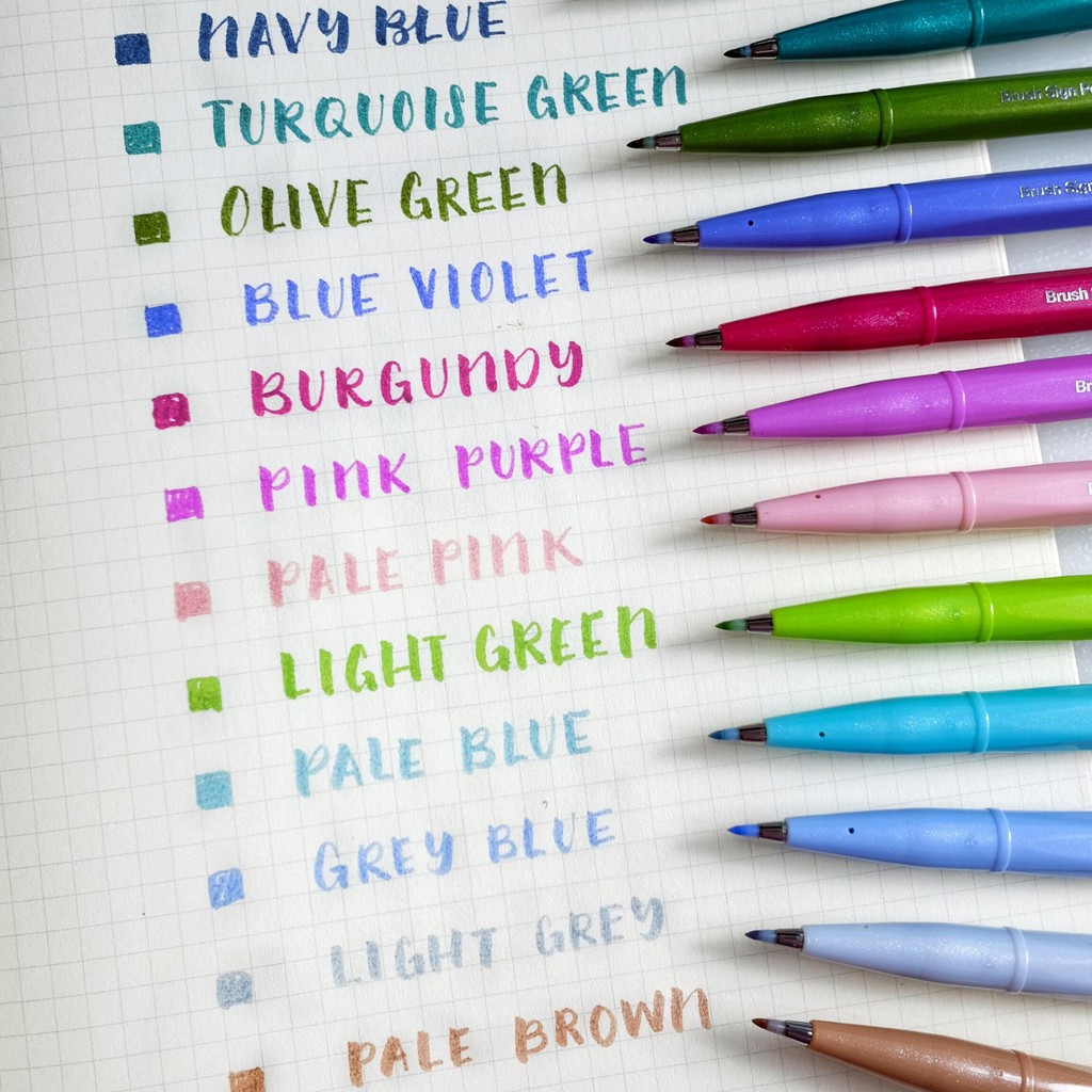 PENTEL Brush Sign Pen New Colours SES15C | Shopee Philippines