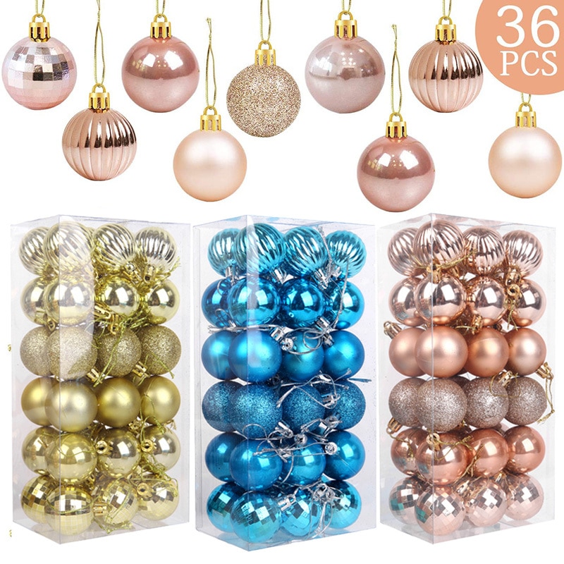 36pcs/set 40mm Christmas Xmas Tree Ball Bauble Hanging Ornaments New ...