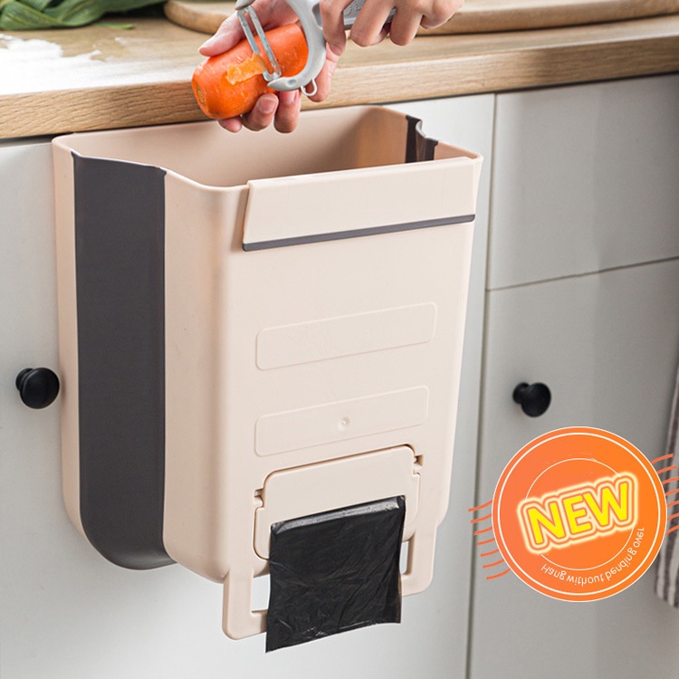 Creativity Foldable Kitchen Cabinet Trash Bin Trash Can Wall Mounted
