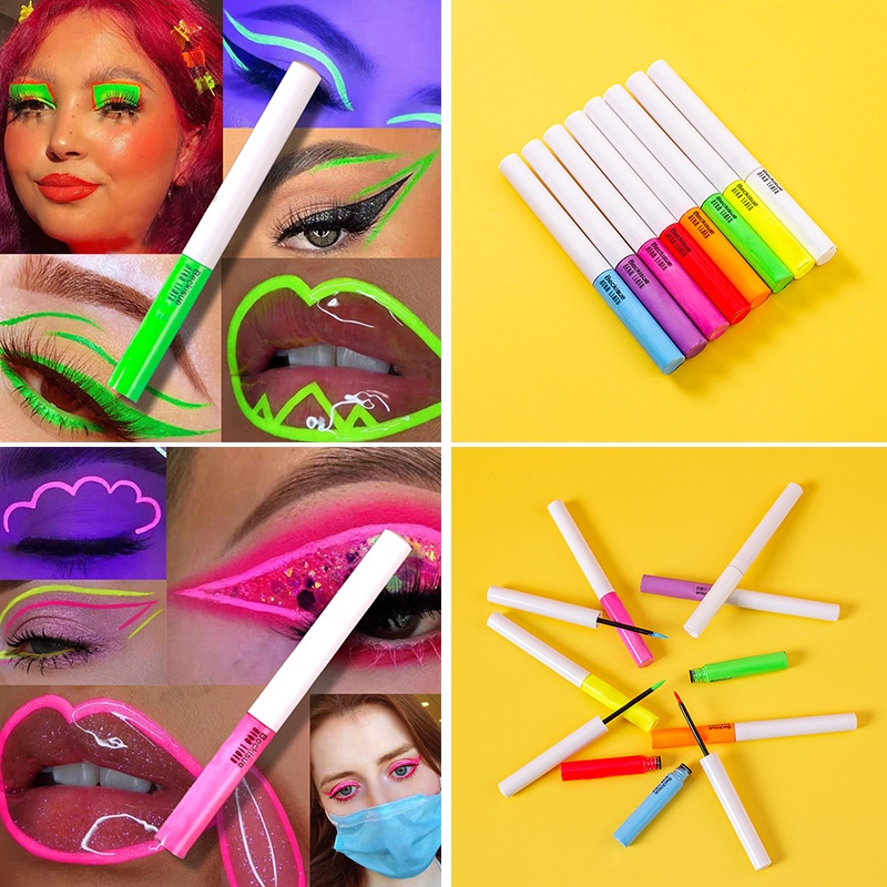 Eyeliner Fluo Coloré Gel - Effet Mat Et Waterproof - Pour Un Maquillage Des Yeux Intense