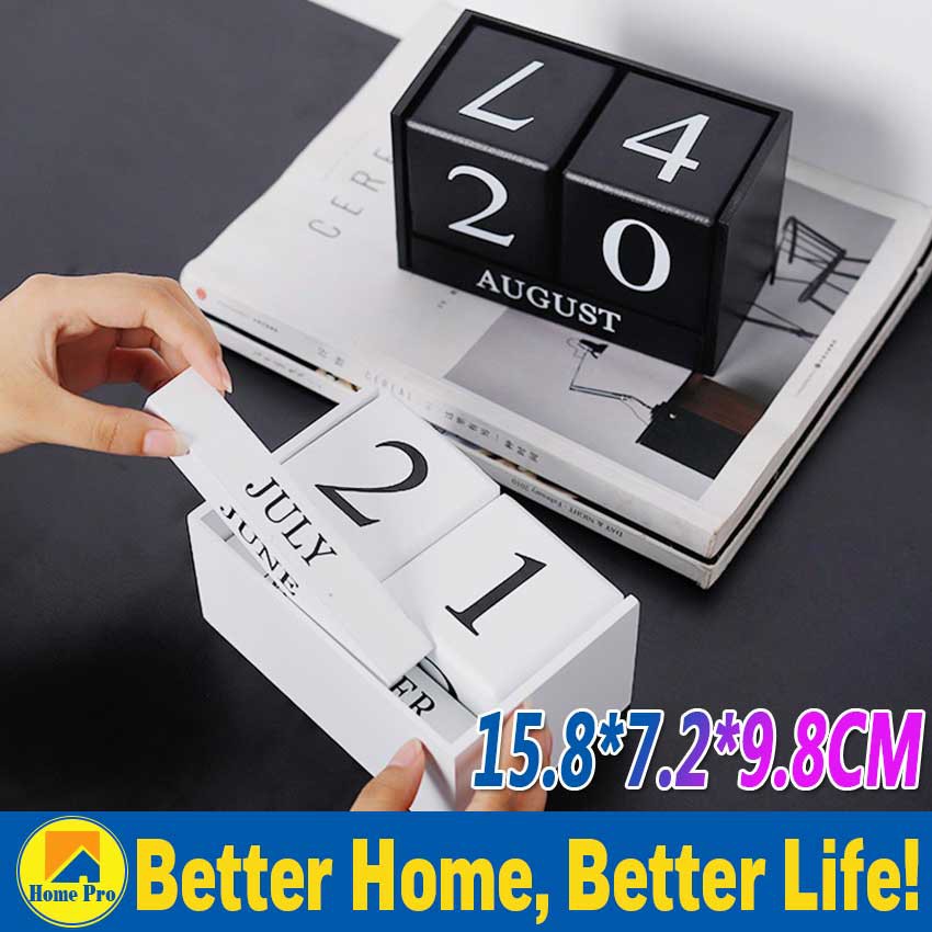 Wooden Cube Calendar DIY Wood Block Art Crafts Home Bedroom Office ...