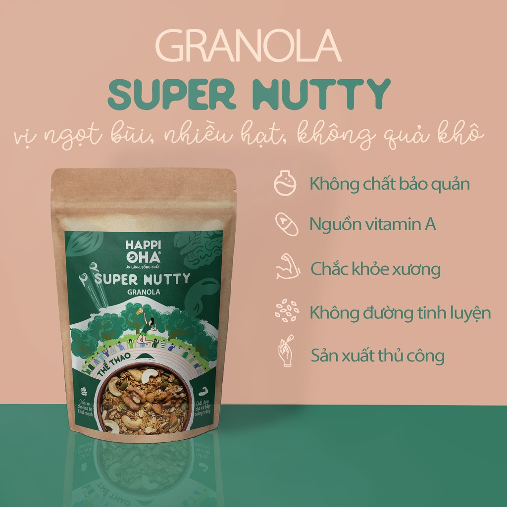 Granola Super Nutty Happioaha Super Protein SugarFree Refined Diet
