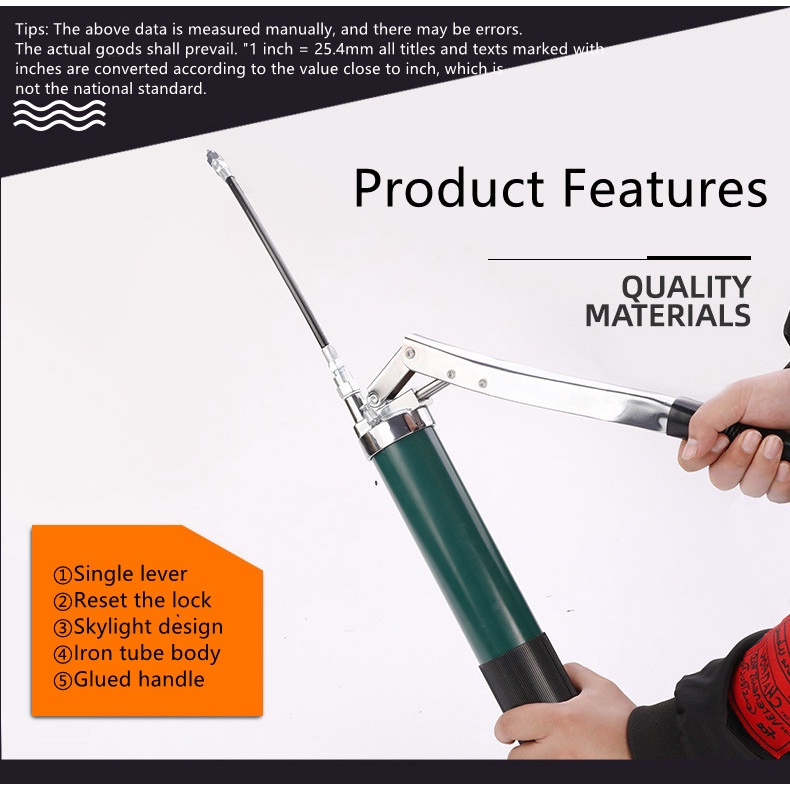 Manual single pressure double pressure piece heavy grease gun high