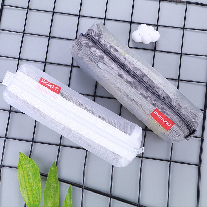 3D Simple Transparent Mesh Pen Bag Student Examination Special ...