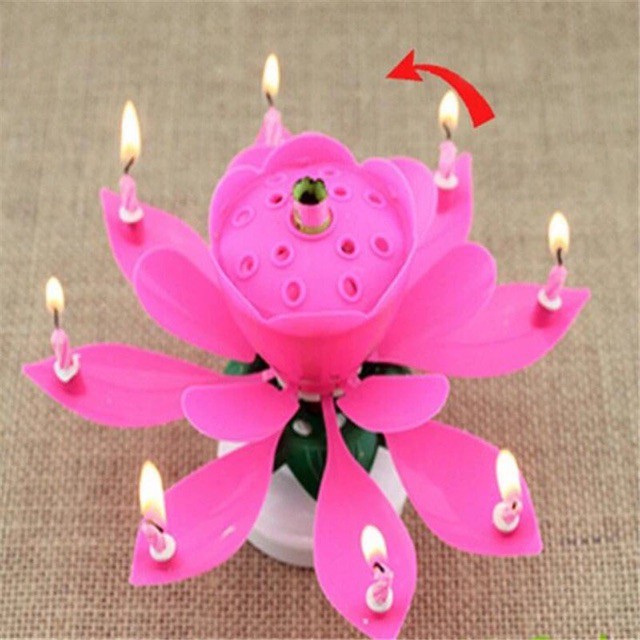 Birthday Candles Musical Lotus Flower Rotating Shopee Philippines