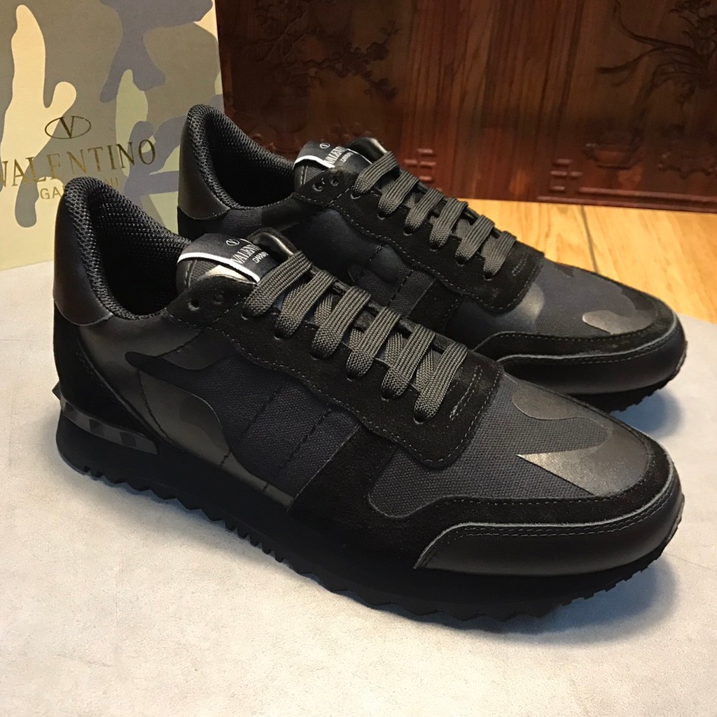 100 Original Valentino Black Sneakers Shoes For Men Women Shopee Philippines