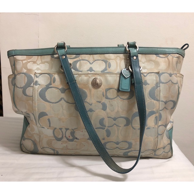 Blue coach best sale diaper bag