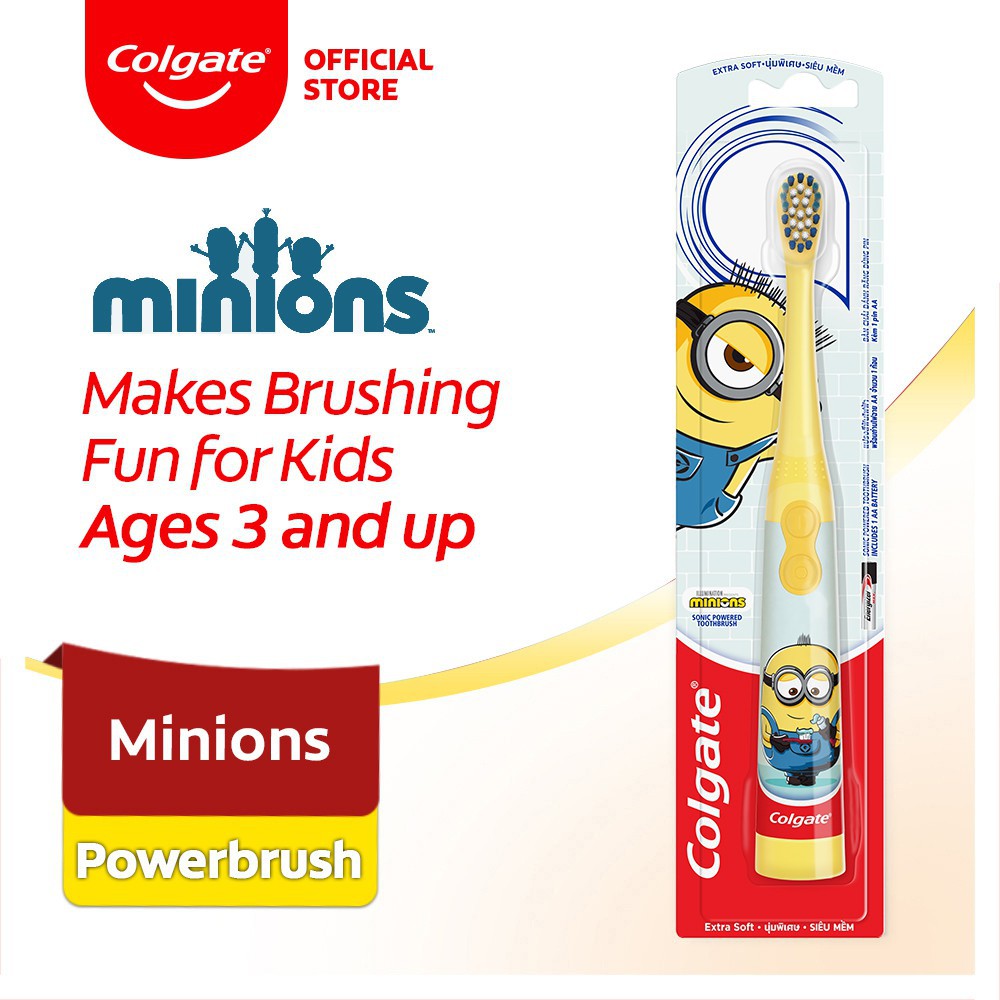 Colgate Kids Minions Sonic Electric Toothbrush (Assorted) Shopee