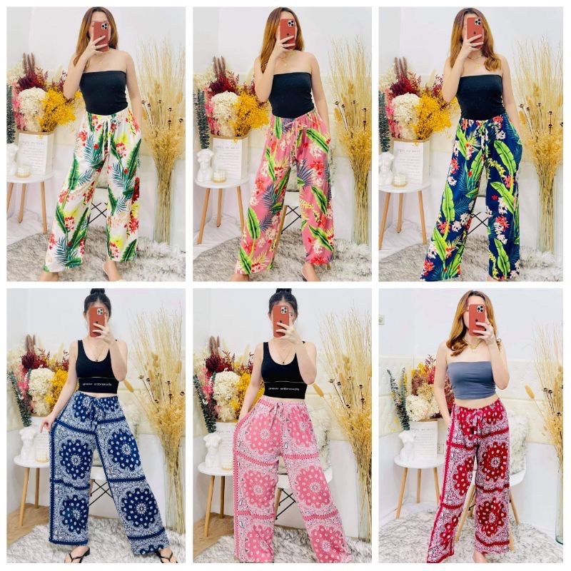 Sanah.H Printed square pants chiffon high quality free size