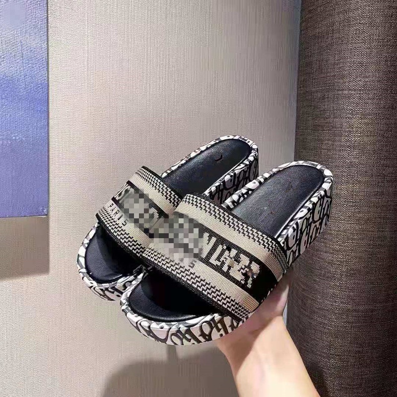 New style sandal sliper printed wedges sandals high quality fashion ...