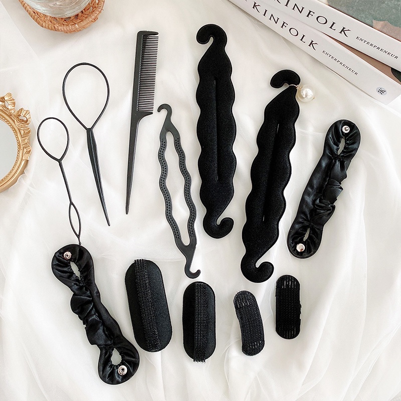 Black Hair Curls Bun Hair Maker Hair Making Tool Hair Clip DIY Hair ...