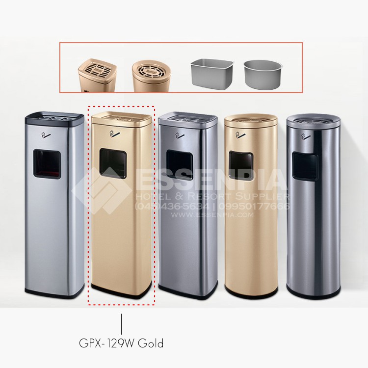 Hotel Lobby Trash Can Waste Bin Stainless Steel Trash Can Shopee