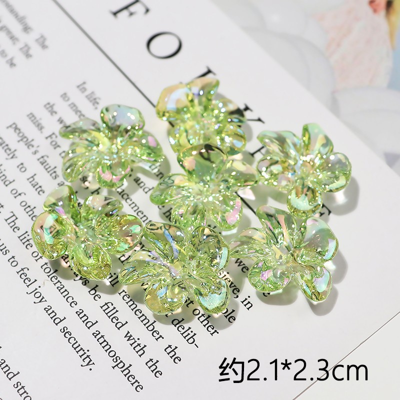 Cute Deco】Cute Crystal Cherry Blossom (6 Colors) Light Green / Sky Blue ...