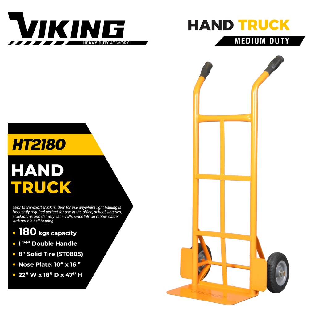 VIKING HEAVY DUTY HAND TRUCK (11/4" Double and Curved Handle)180 to