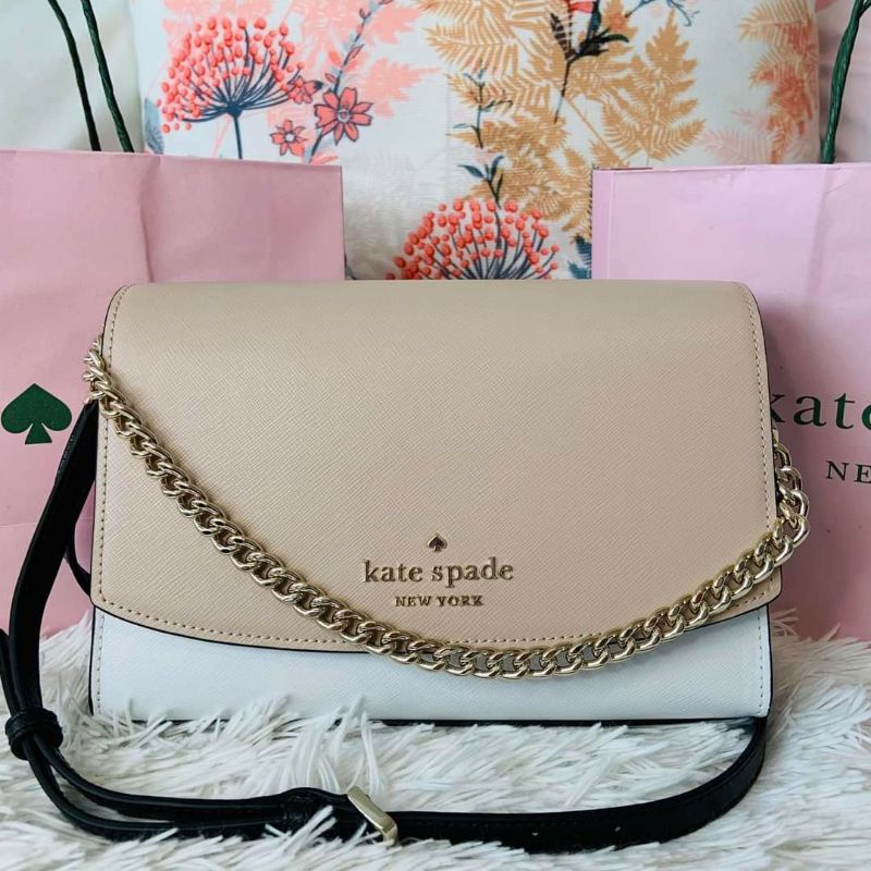 Kate Spade Carson Saffiano Leather Convertible Crossbody Bag White – Luxe  Dreams PH
