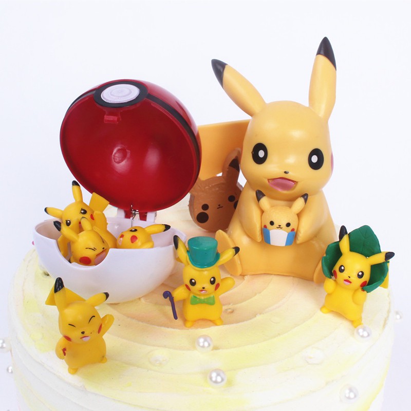 Cartoon Pokemon Cute Pikachu Cake Decorations Family Birthday Party ...