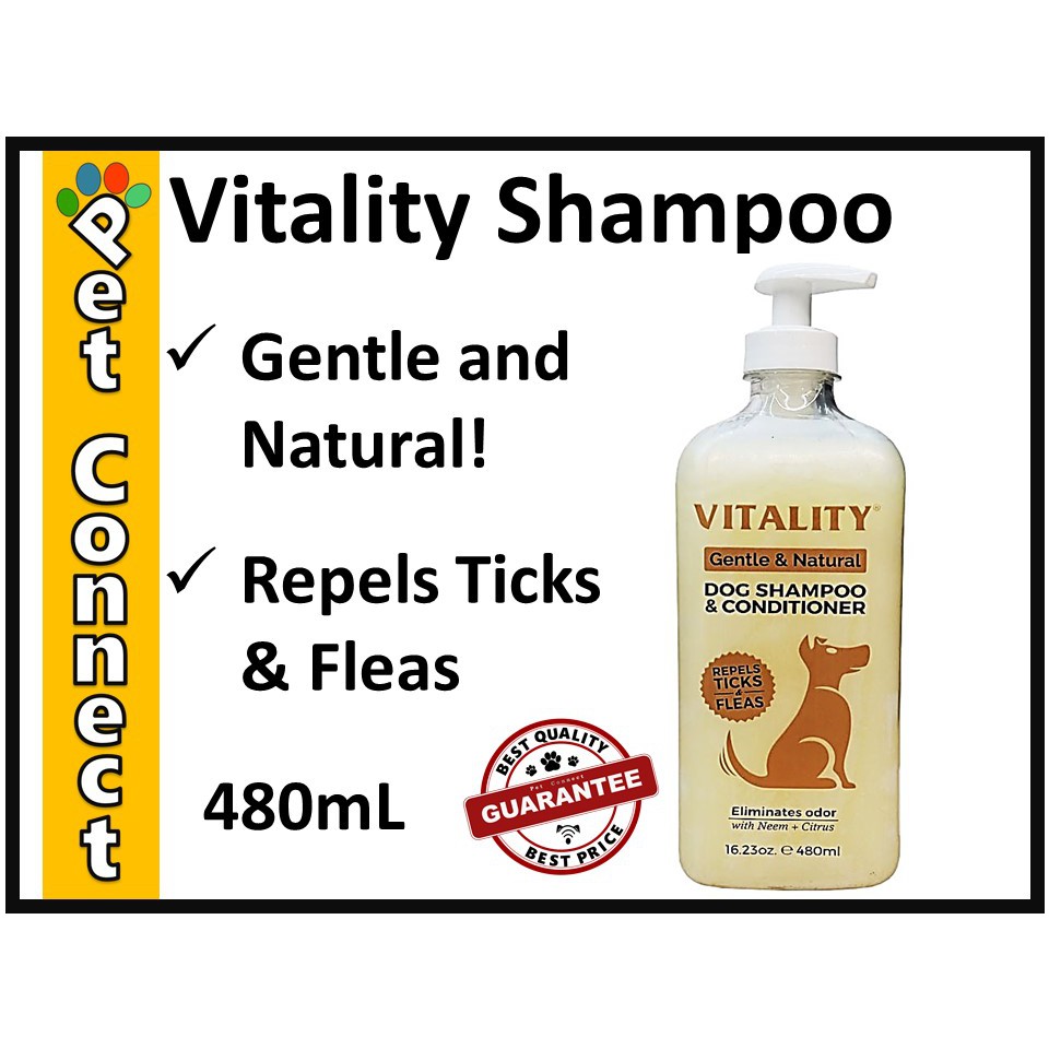 Vitality Dog Shampoo & Conditioner 480mL ALL NATURAL SHAMPOO Repels