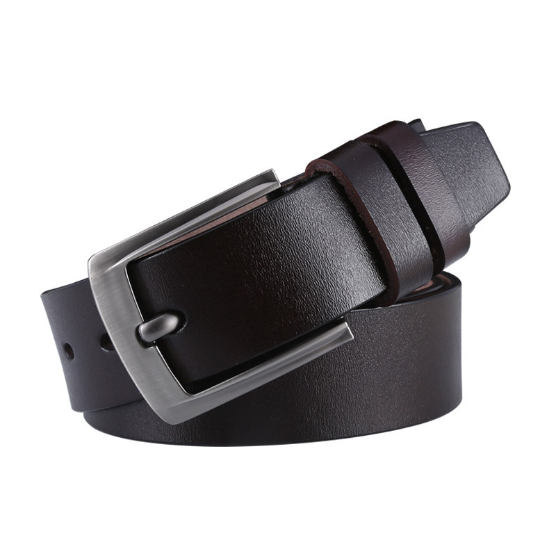 Made In Italy Men's Casual Jean Belt - Ancient Machine Buckle, 1.5" Cowhide Leather Strap, 36" Black