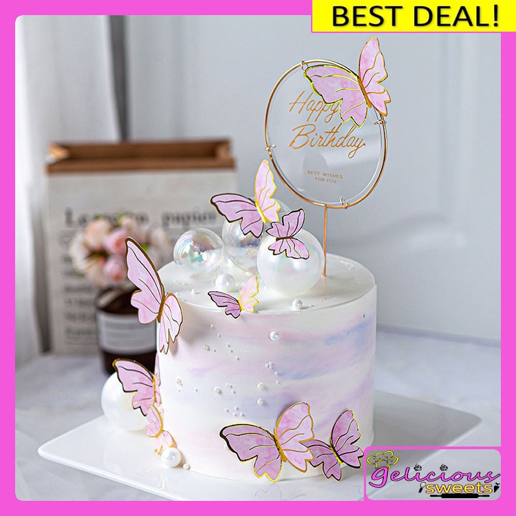 Butterfly 11 Pcs  10pcs Cake Topper Baking Decoration Happy Birthday 