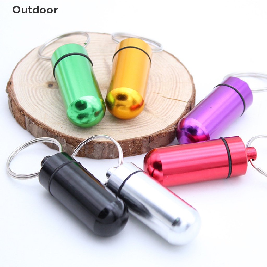 ODD 1pcs Portable WaterProof Aluminum Keychain Pill Box Bottle Case ...