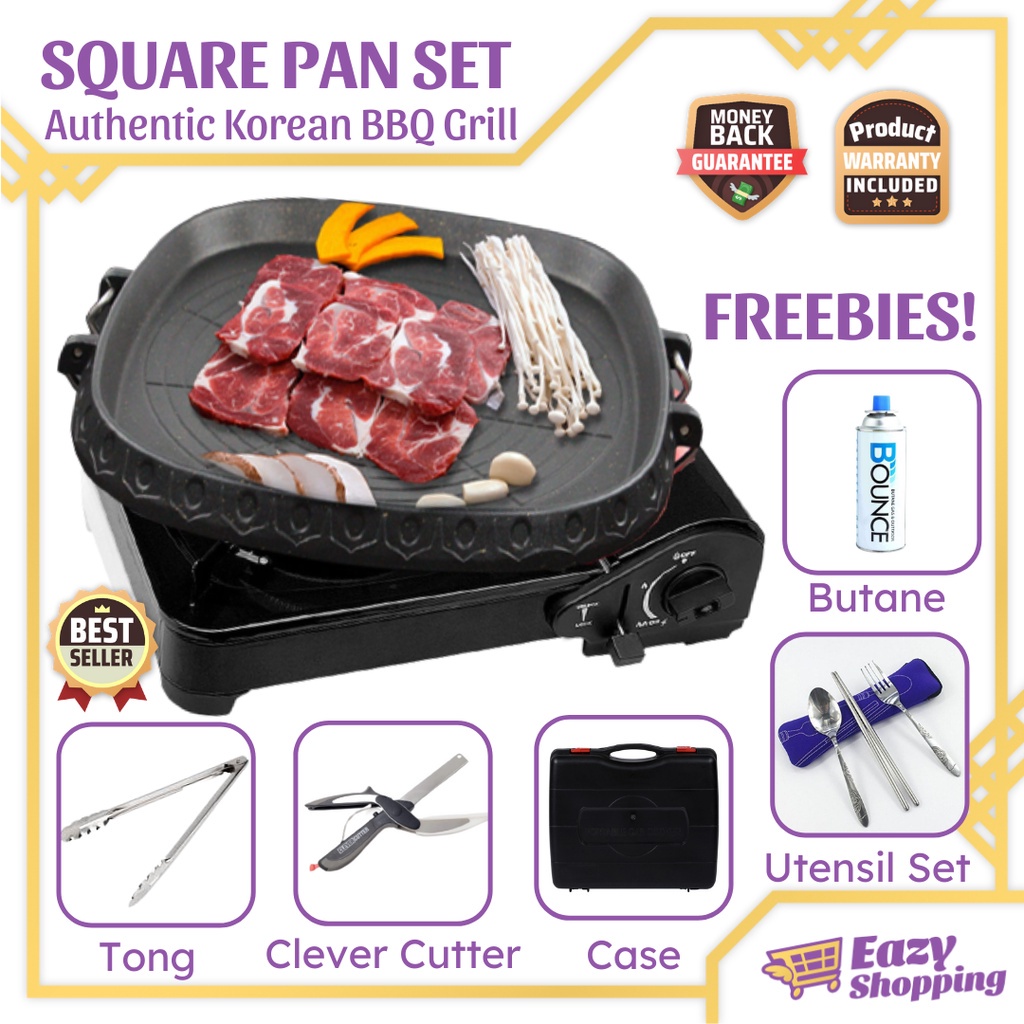 BESTSELLER Korean Samgyupsal Regular Set Korean BBQ Square Grill Pan w ...