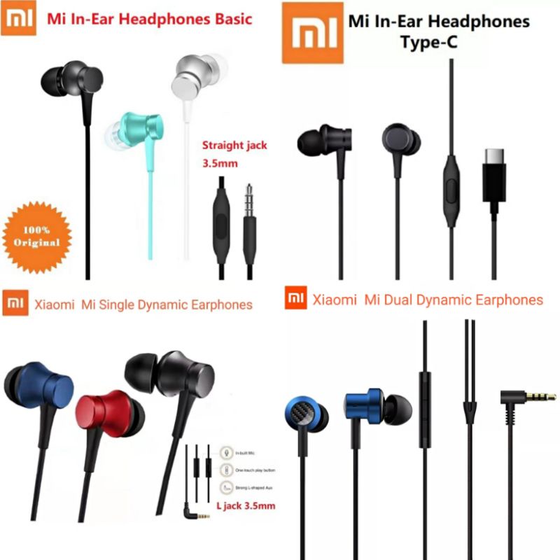 Xiaomi Mi in Ear Headphones Type C 3.5mm Basic Piston Fresh Earphones Single Dual Dynamic Earbuds Shopee Philippines