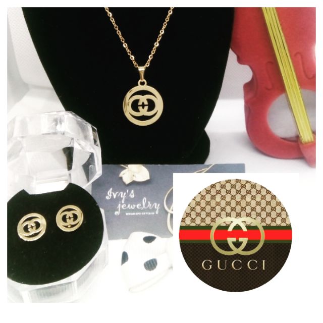 GUCCI JEWELRY SET EARRINGS AND NECKLACE Shopee Philippines