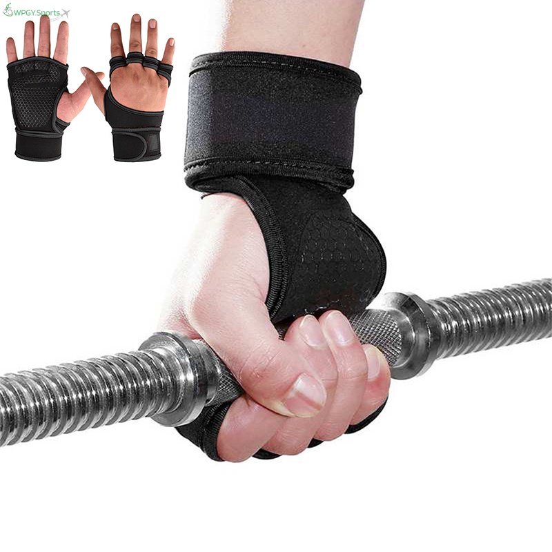 Ready Stock New 1 Pair Weight Lifting Training Gloves Women Men Fitness Sports Body Building Gymnastics Grips Gym Hand Palm Protector Gloves