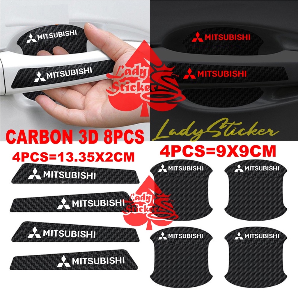 8pcs sticker handle Carbon Car mitsubishi pajero sticker Protective