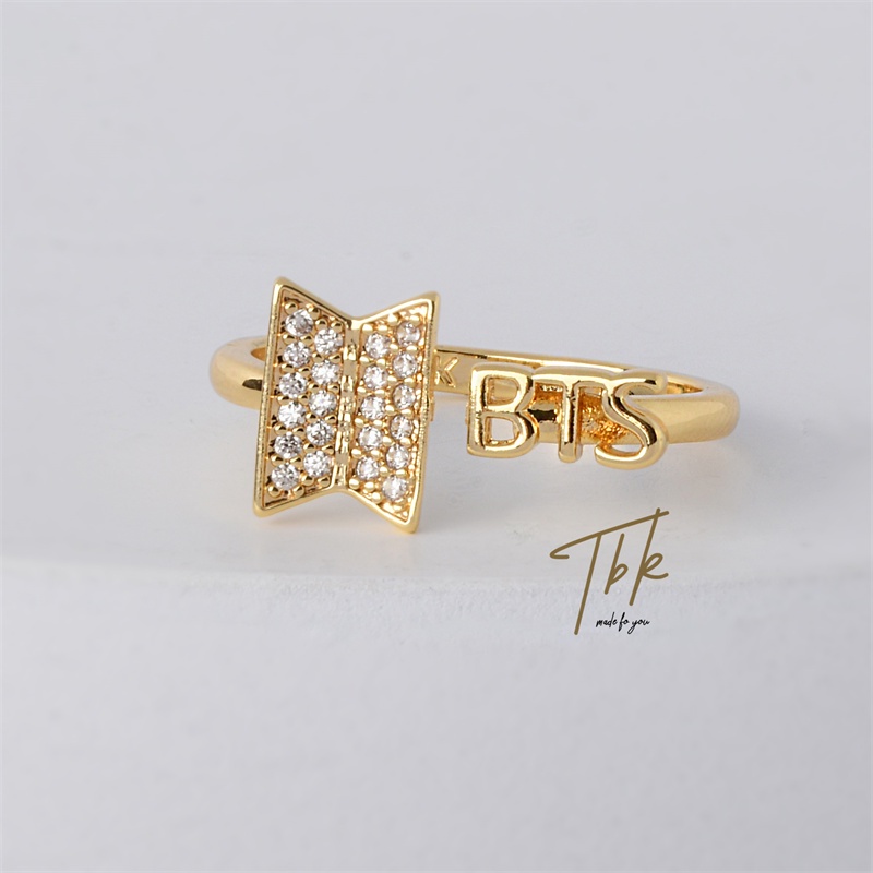 TBK 18K Gold Hallyu K-Pop Adjustable Ring For Women Accessories 900R ...