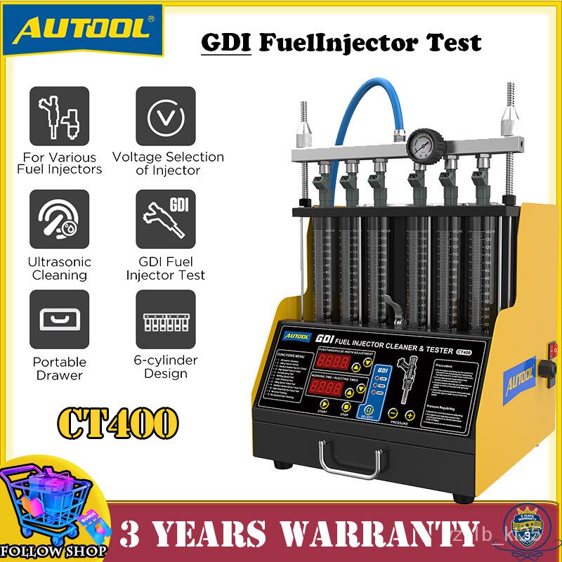 AUTOOL CT400 GDI Fuel Injector Cleaner and Tester 6cylinder Automobile