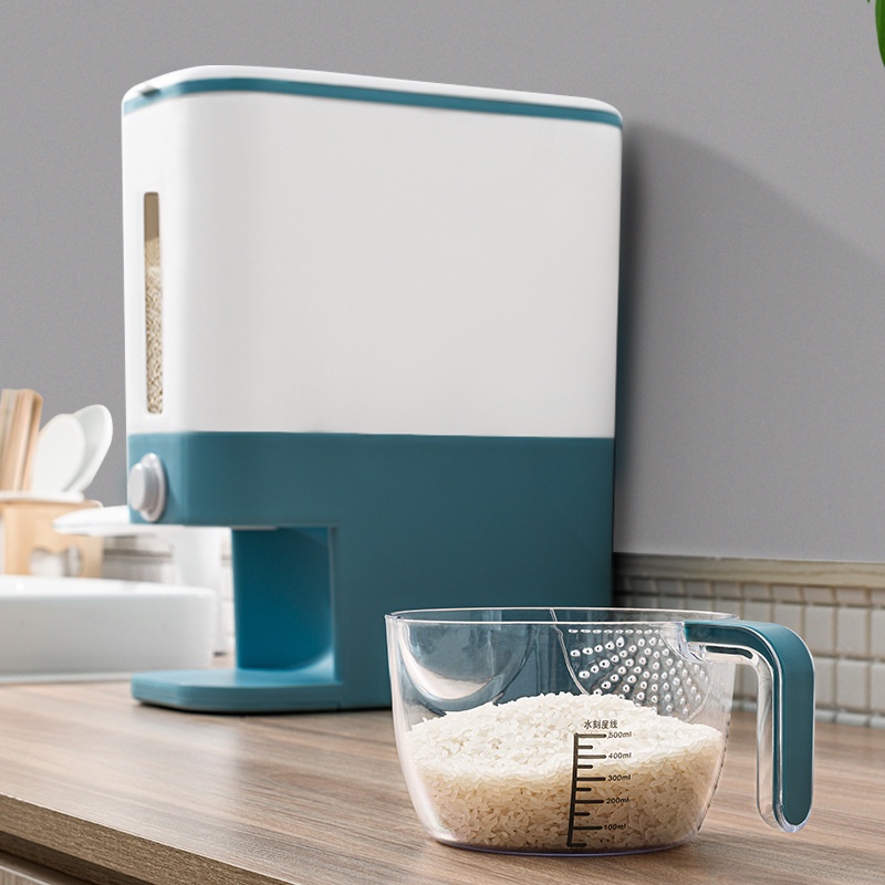 Rice Dispenser Storage Automatic Graduated Plastic Sealed Rice Bucket ...