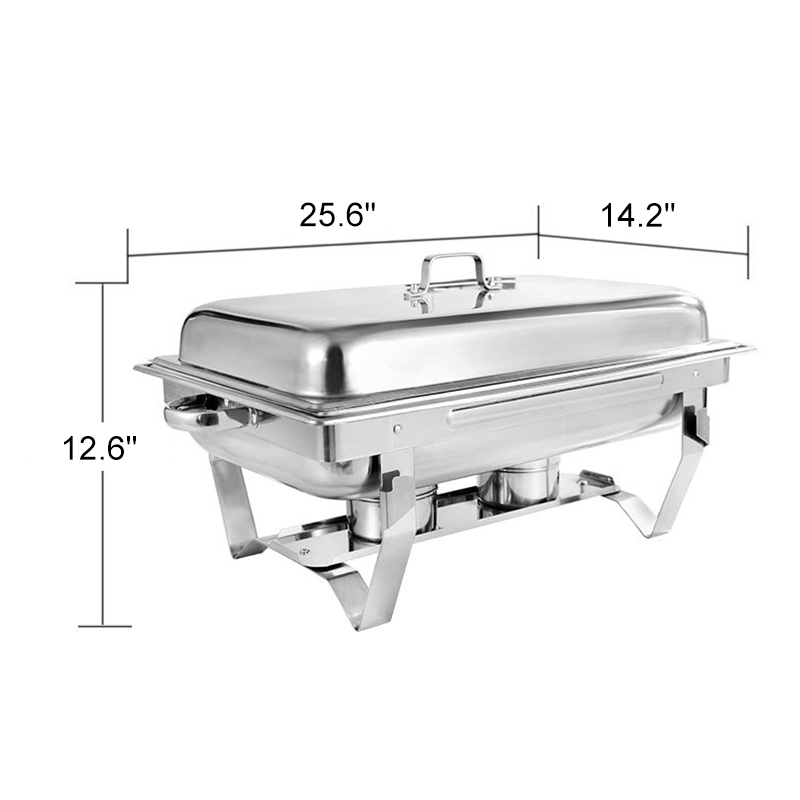 Stainless Steel Square Buffet Stove Dish Set Foldable Container Food ...