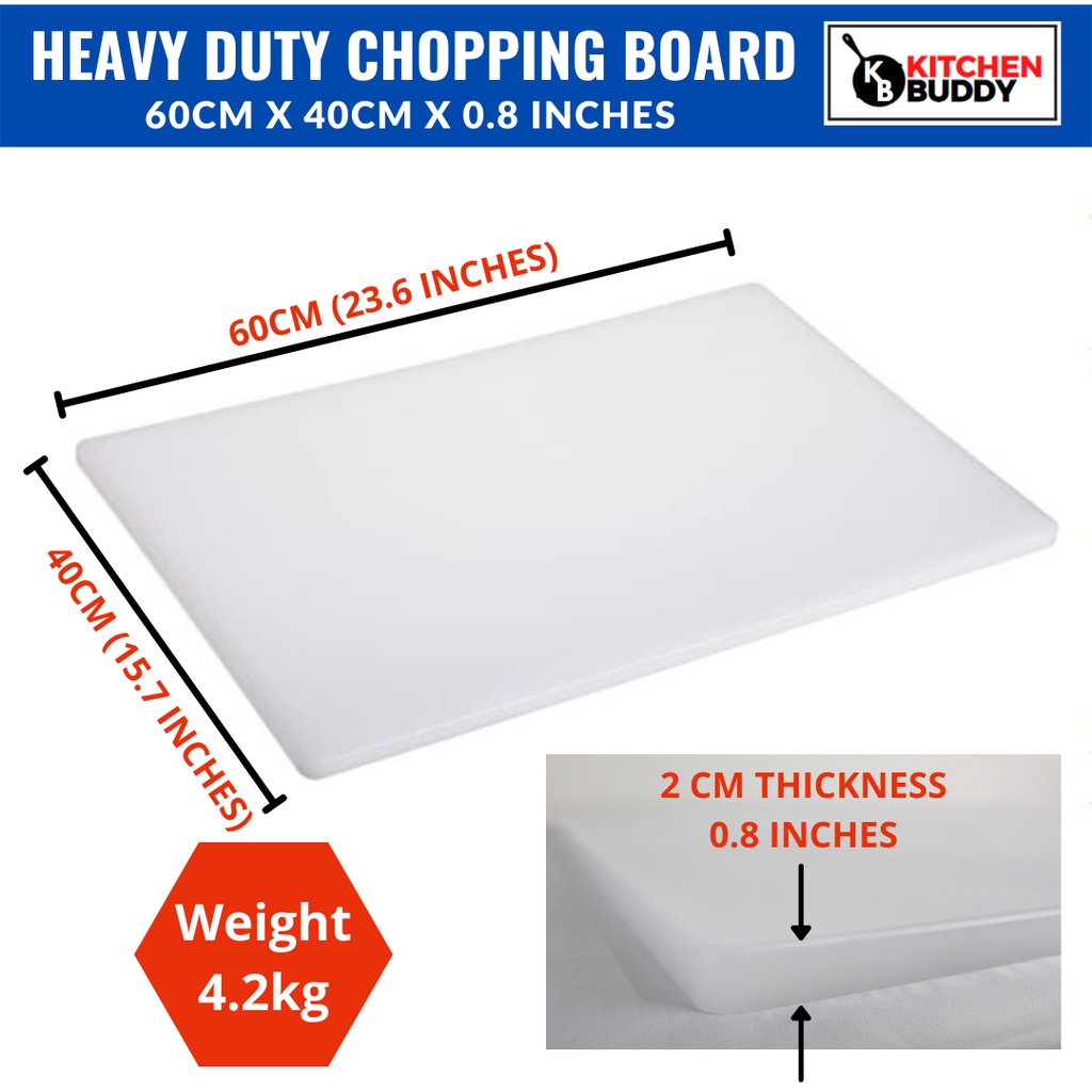 Heavy Duty Thick Chopping Board Rectangle Size 60x40x2cm For