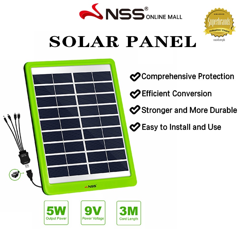 Nss Solar Panel Usb Solar Panel Charger 5v 6w With High Performance