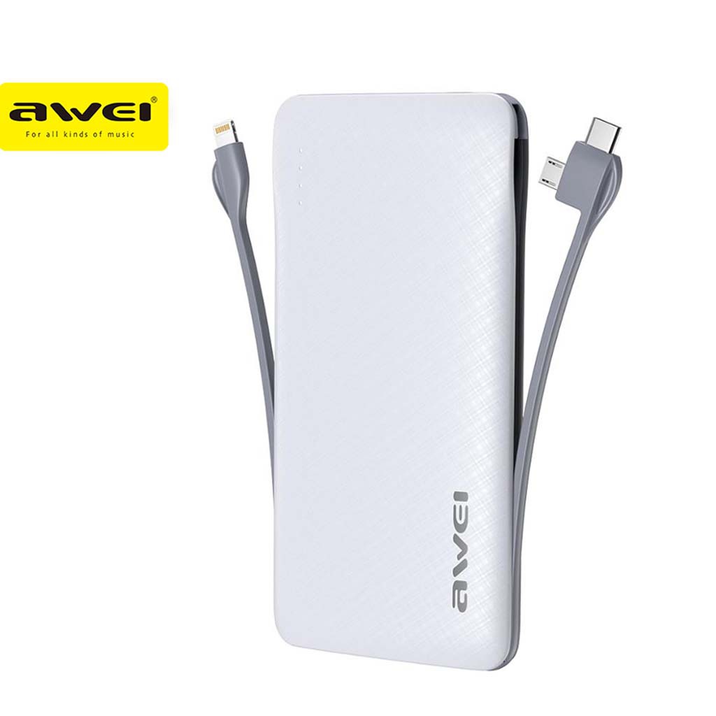Awei P12K 10000mAh Multiple Output Portable Power Bank with BuiltIn