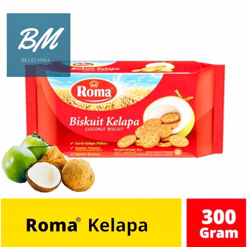 Roma Coconut Biscuit 300gr/Roma Coconut Biscuit 300gram/Roma Mayora ...