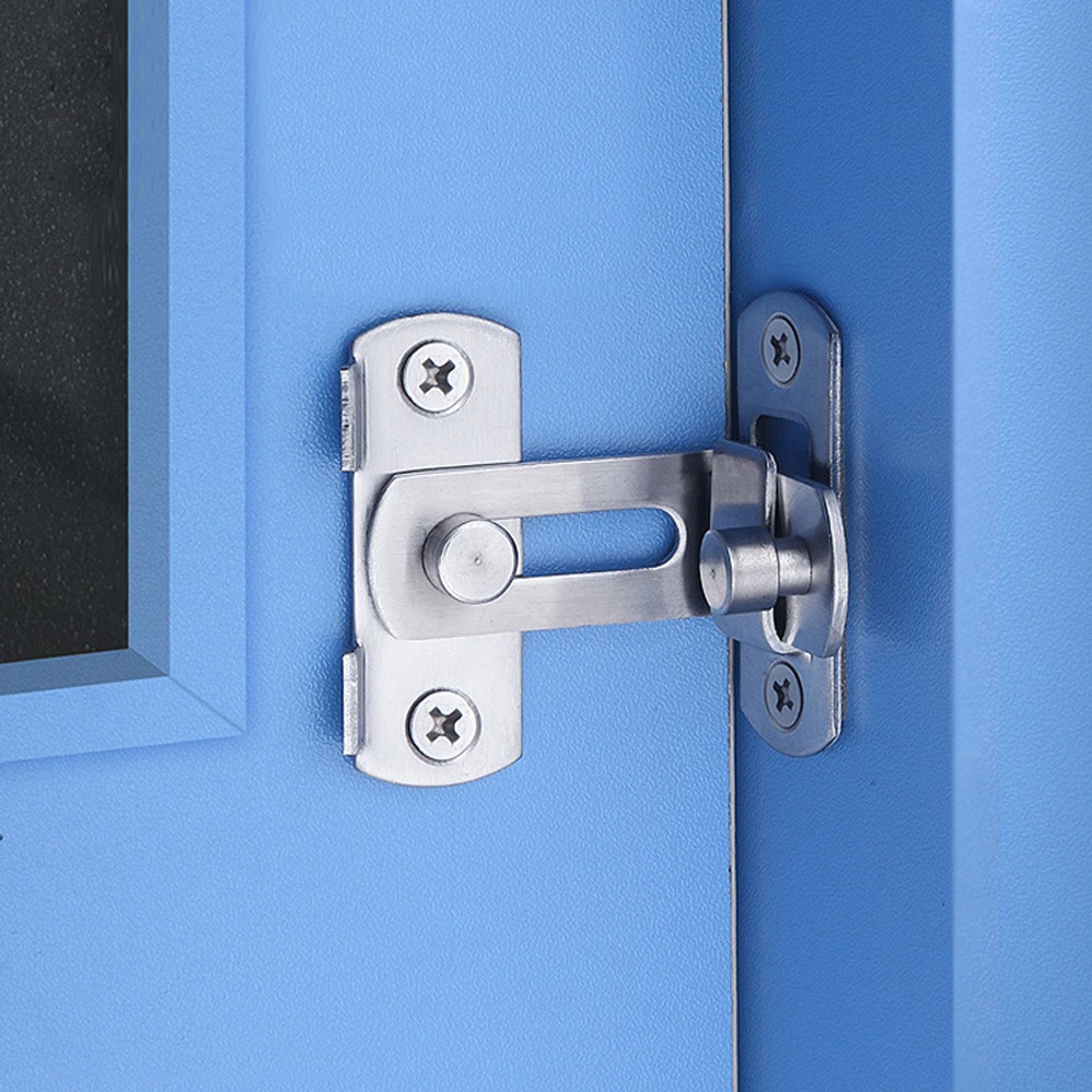 Cabinet Drawer Sliding Door Lock Hook Latch Security Stainless Steel 90 ...