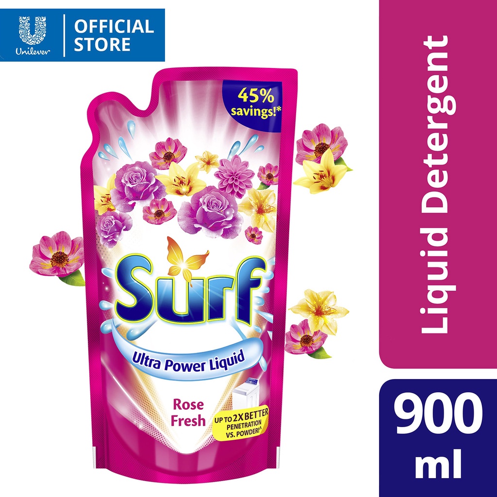 Surf Laundry Liquid Detergent Rose Fresh 900ml Pouch Shopee Philippines