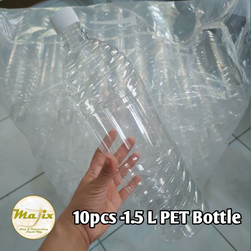 1.5 Liter PET Plastic Bottle (10pcs) with white cap Shopee Philippines