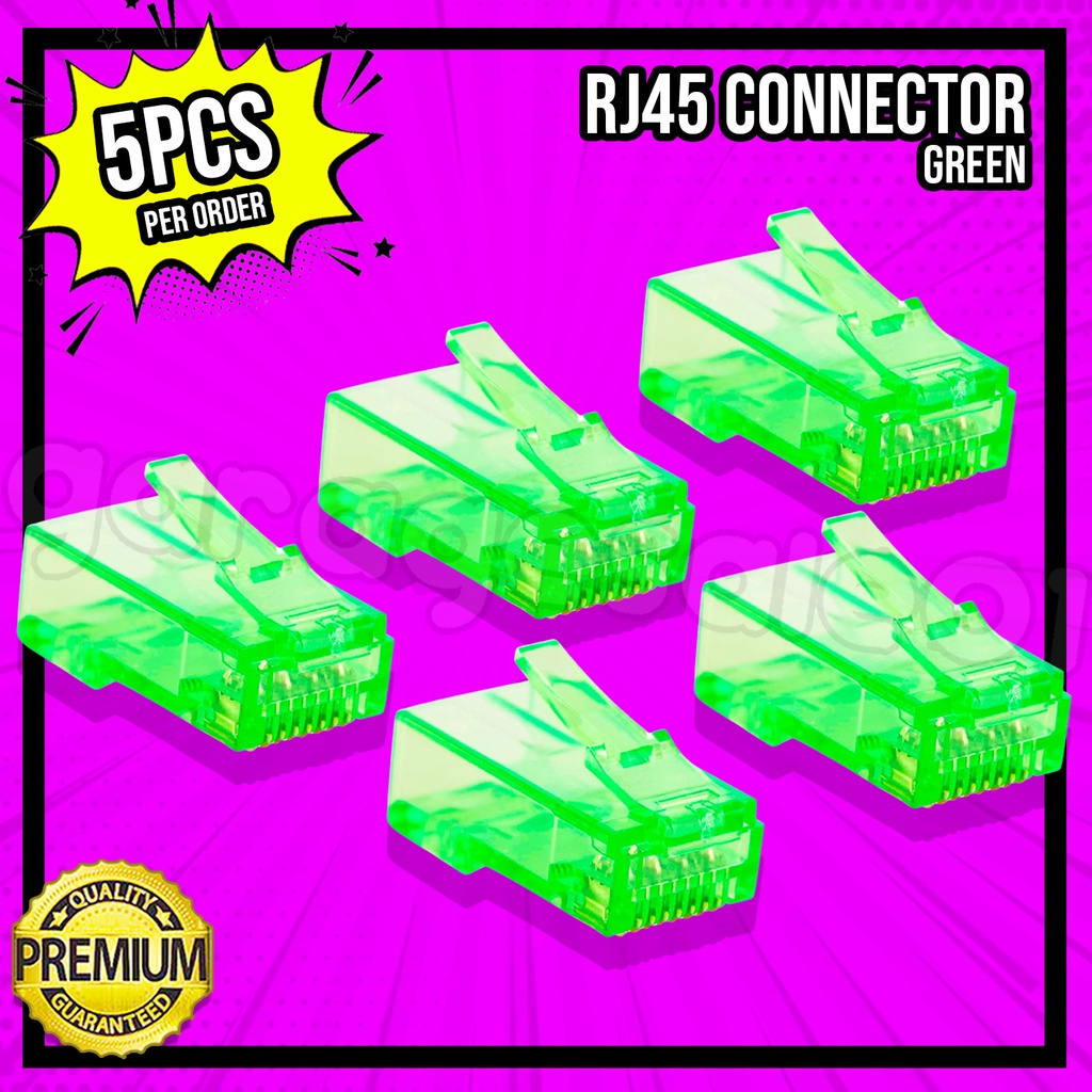 5PCS RJ45 Connector GREEN COLOR | Shopee Philippines