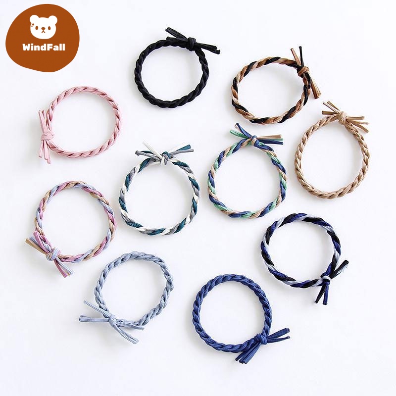 1 Piece of High Elastic Rubber Band Braided Bow Hair Rope Fashion Hair ...