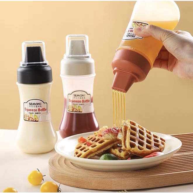 WXD 350ml Multipurpose Easy Squeeze Bottle Scale Setting Ketchup Honey