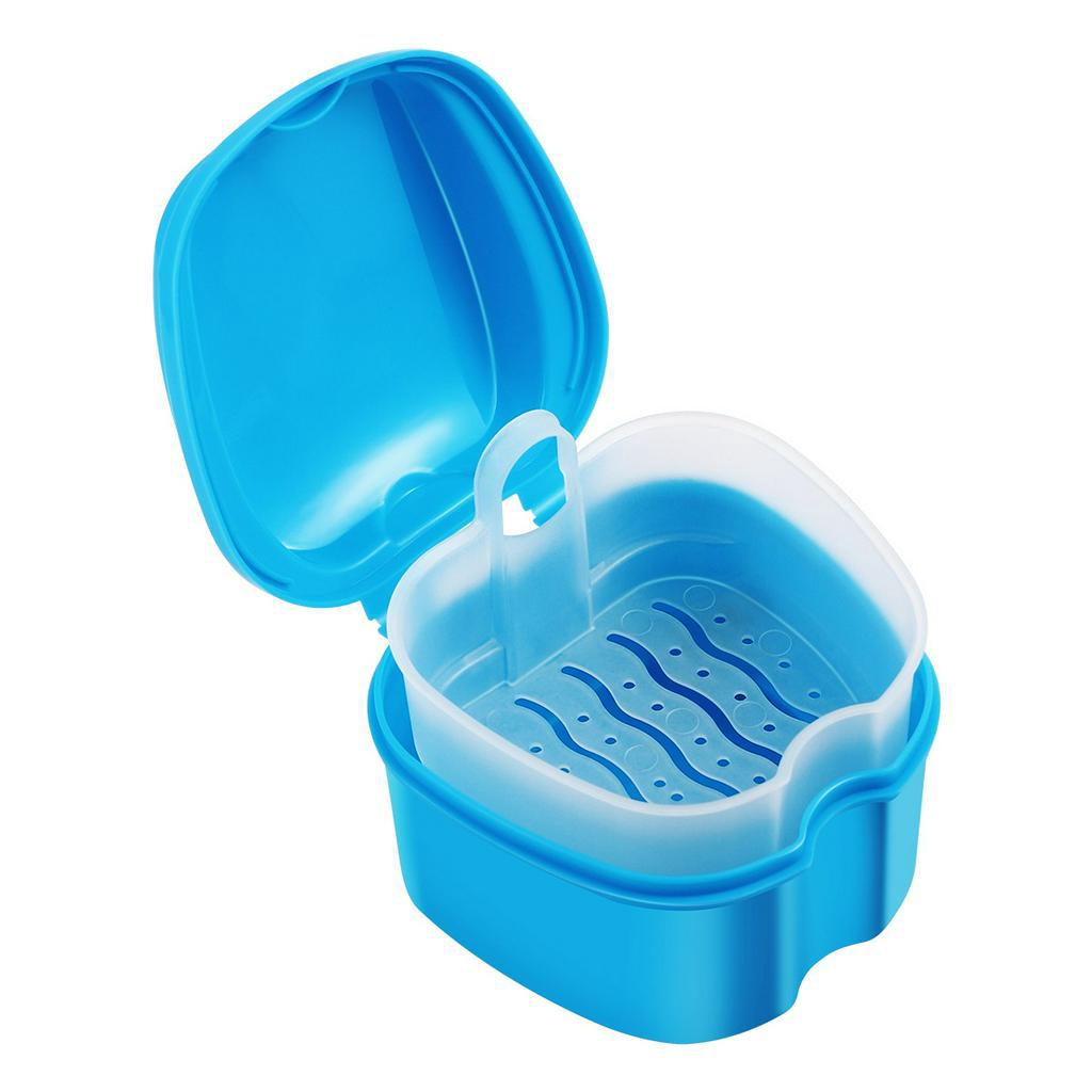 Denture Bath Box Case Dental Orthodontic Retainer False Teeth Storage