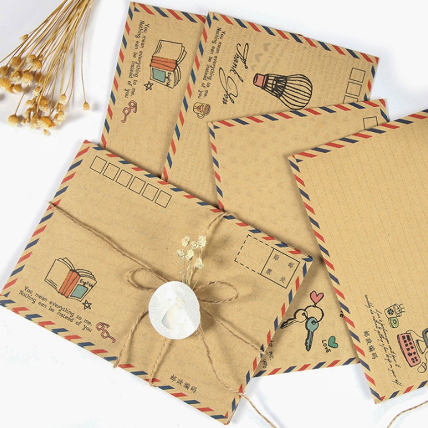 8pcs/pack 175*125mm Classic Kraft paper Mailable letters paper ...