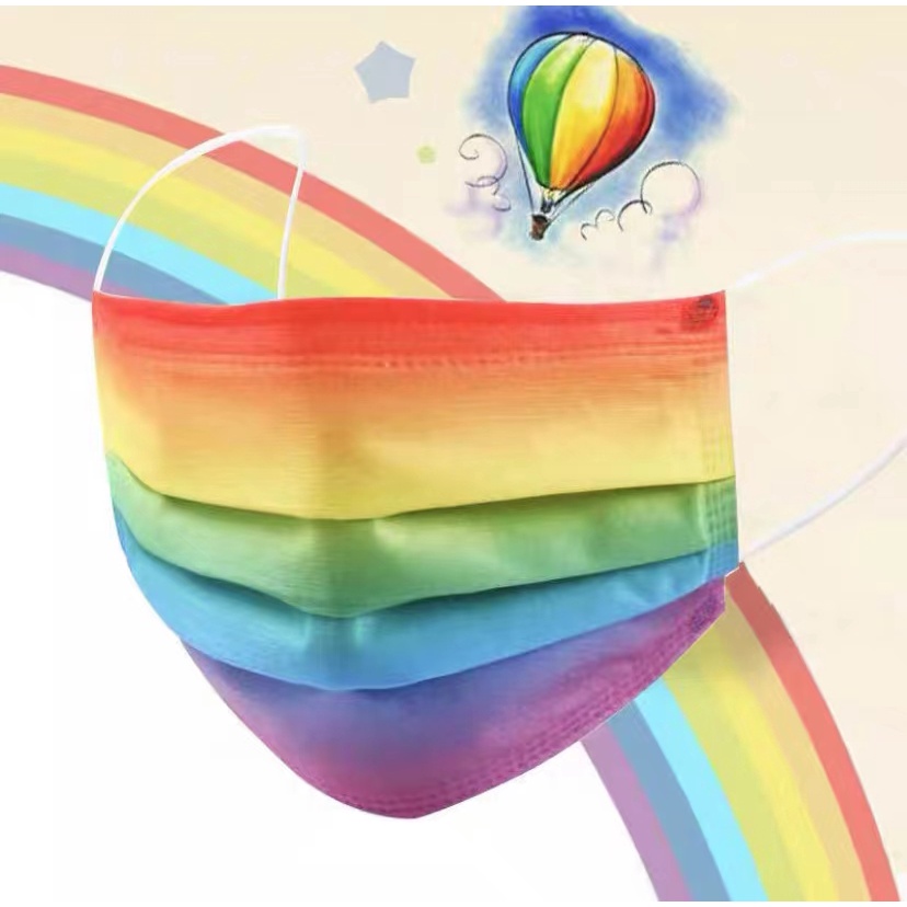 50pcs 3ply rainbow face mask(with box) | Shopee Philippines