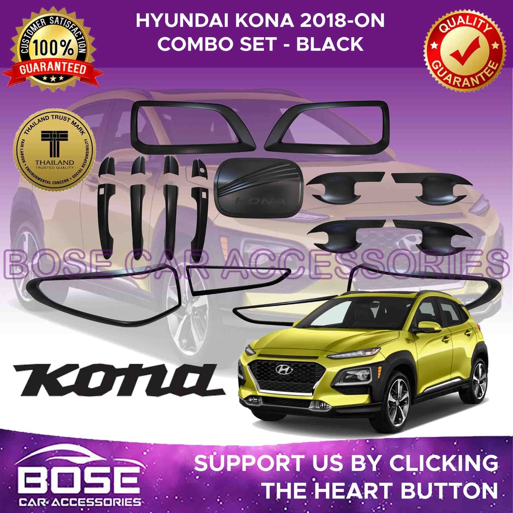 Hyundai Kona Garnish Cover Set Black Chrome 2019 2021 / Hyundai Kona